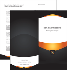 cree depliant 2 volets  4 pages  web design noir simple professionnel MLIG63596
