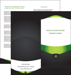 faire modele a imprimer depliant 2 volets  4 pages  gris vert fond MFLUOO64030