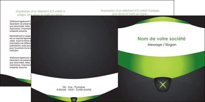 creation graphique en ligne depliant 2 volets  4 pages  gris vert fond MFLUOO64032