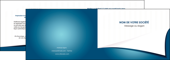 creer modele en ligne depliant 2 volets  4 pages  bleu fond  bleu couleurs froides MFLUOO64252
