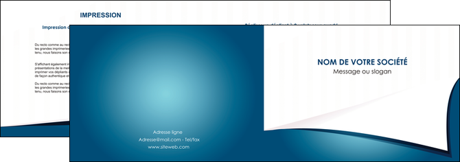 faire depliant 2 volets  4 pages  bleu fond  bleu couleurs froides MFLUOO64254