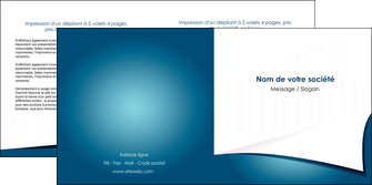 personnaliser maquette depliant 2 volets  4 pages  bleu fond  bleu couleurs froides MFLUOO64266