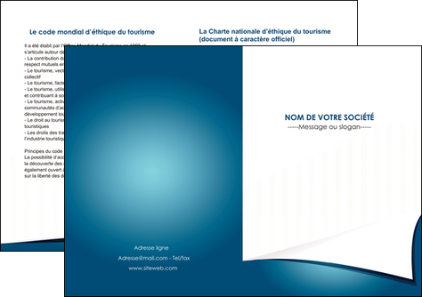 faire modele a imprimer depliant 2 volets  4 pages  bleu fond  bleu couleurs froides MFLUOO64276