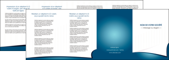 creation graphique en ligne depliant 4 volets  8 pages  bleu fond  bleu couleurs froides MFLUOO64280