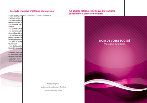 imprimerie depliant 2 volets  4 pages  violet violet fonce couleur MFLUOO64554