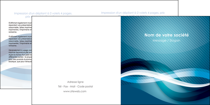 exemple depliant 2 volets  4 pages  web design bleu fond bleu couleurs froides MIDLU64710