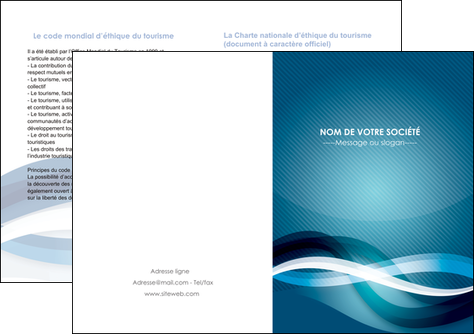 faire depliant 2 volets  4 pages  web design bleu fond bleu couleurs froides MIDLU64720
