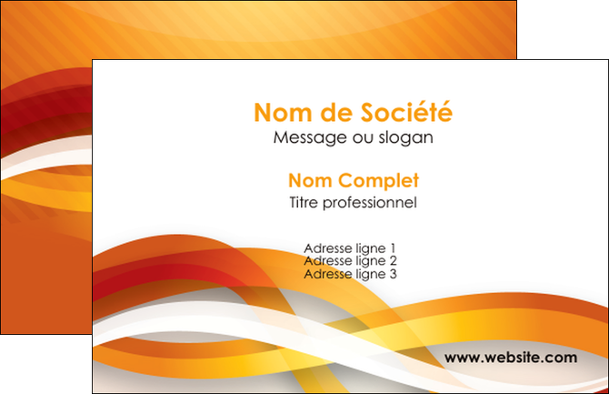 personnaliser maquette carte de visite orange colore couleur MLGI64802