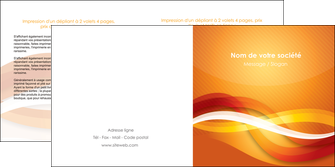 faire depliant 2 volets  4 pages  orange colore couleur MLGI64832