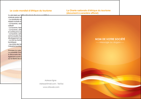 personnaliser modele de depliant 2 volets  4 pages  orange colore couleur MLGI64842