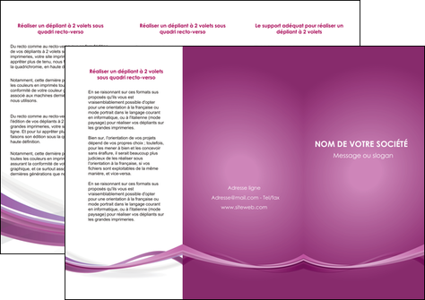 exemple depliant 3 volets  6 pages  violet violette abstrait MFLUOO66964