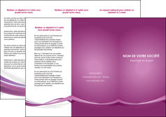 exemple depliant 3 volets  6 pages  violet violette abstrait MIFCH66964