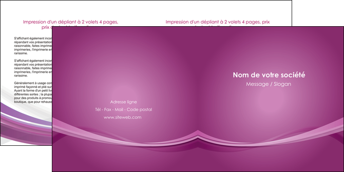 impression depliant 2 volets  4 pages  violet violette abstrait MIDBE66968