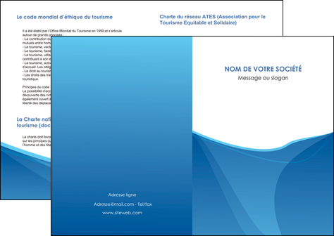 cree depliant 2 volets  4 pages  bleu bleu pastel couleur froide MFLUOO67272