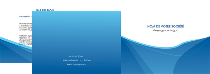 exemple depliant 2 volets  4 pages  bleu bleu pastel couleur froide MFLUOO67282
