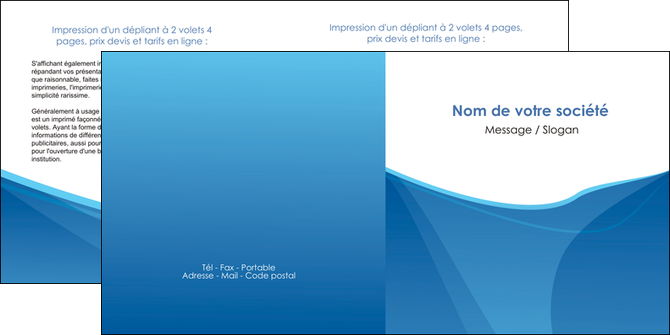 realiser depliant 2 volets  4 pages  bleu bleu pastel couleur froide MFLUOO67296