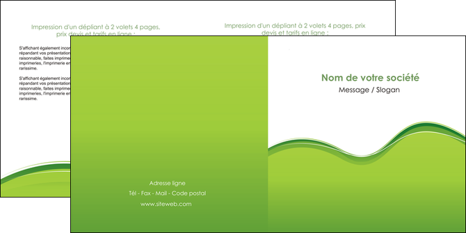 maquette en ligne a personnaliser depliant 2 volets  4 pages  espaces verts vert vert pastel couleur pastel MFLUOO68044