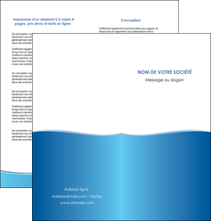 creer modele en ligne depliant 2 volets  4 pages  bleu bleu pastel fond pastel MIFBE68642