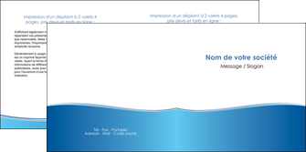 creer modele en ligne depliant 2 volets  4 pages  bleu bleu pastel fond pastel MIFBE68644