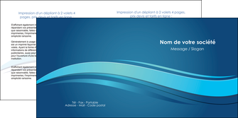 realiser depliant 2 volets  4 pages  bleu bleu pastel fond bleu MFLUOO69654