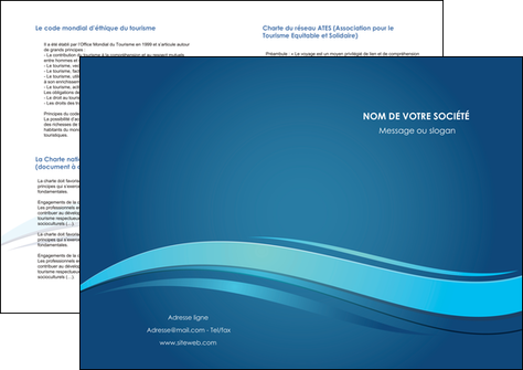 imprimerie depliant 2 volets  4 pages  bleu bleu pastel fond bleu MFLUOO69664