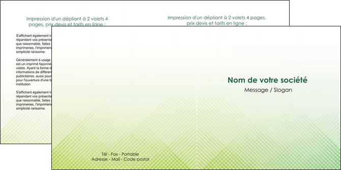 imprimerie depliant 2 volets  4 pages  vert vert pastel carre MFLUOO70024