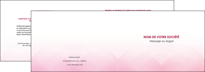 faire modele a imprimer depliant 2 volets  4 pages  rose rose tendre fond en rose MIF70220