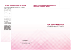cree depliant 2 volets  4 pages  rose rose tendre fond en rose MIF70244