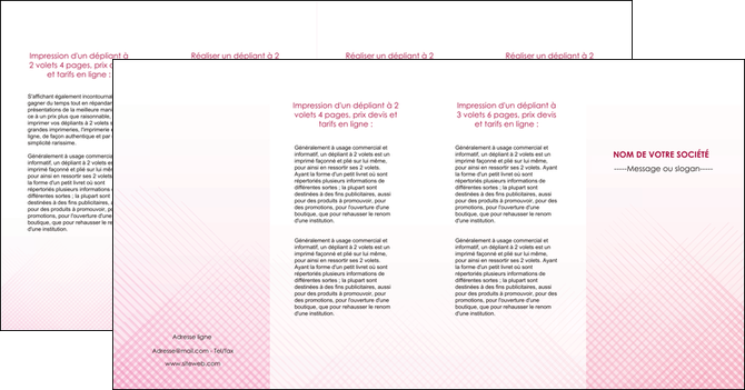 maquette en ligne a personnaliser depliant 4 volets  8 pages  rose rose tendre fond en rose MIF70252