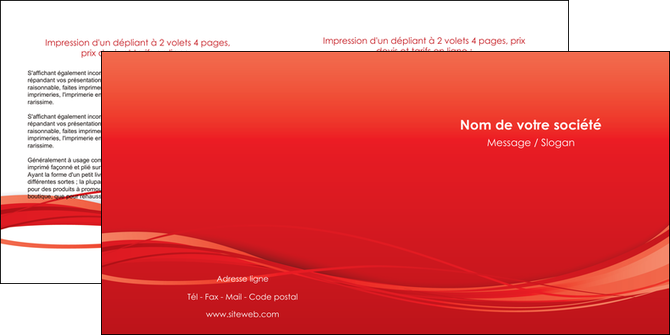 personnaliser modele de depliant 2 volets  4 pages  rouge couleur couleurs MLGI70512