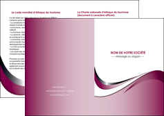 maquette en ligne a personnaliser depliant 2 volets  4 pages  web design rose fushia couleur MIFBE70800