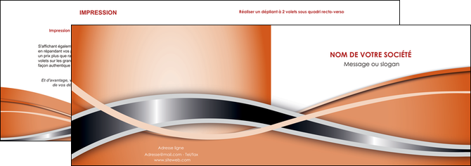 cree depliant 2 volets  4 pages  web design orange fond orange gris MIDBE71036