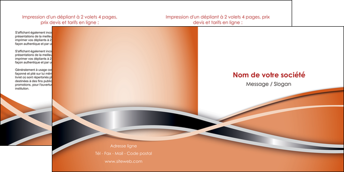 imprimer depliant 2 volets  4 pages  web design orange fond orange gris MIDBE71050