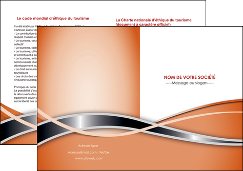 faire depliant 2 volets  4 pages  web design orange fond orange gris MIDBE71060