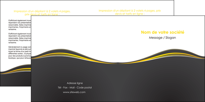 modele depliant 2 volets  4 pages  web design gris gris fonce mat MIDBE71548