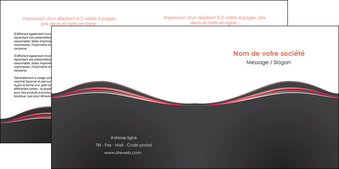 modele depliant 2 volets  4 pages  web design gris gris fonce mat MFLUOO71600