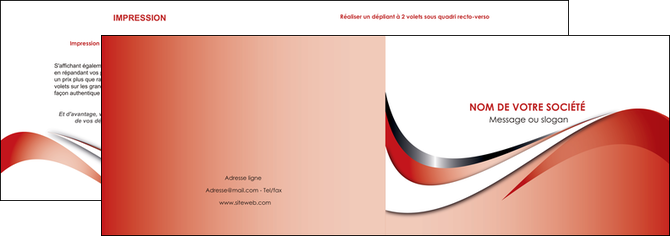 imprimerie depliant 2 volets  4 pages  web design rouge fond rouge couleur chaude MIDBE72118