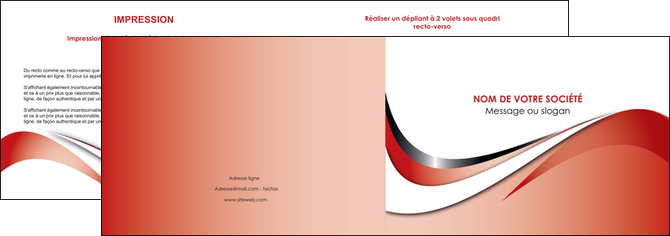personnaliser modele de depliant 2 volets  4 pages  web design rouge fond rouge couleur chaude MIDBE72120