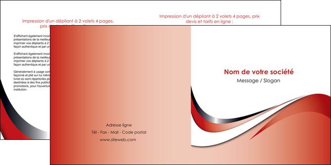 exemple depliant 2 volets  4 pages  web design rouge fond rouge couleur chaude MIDBE72132