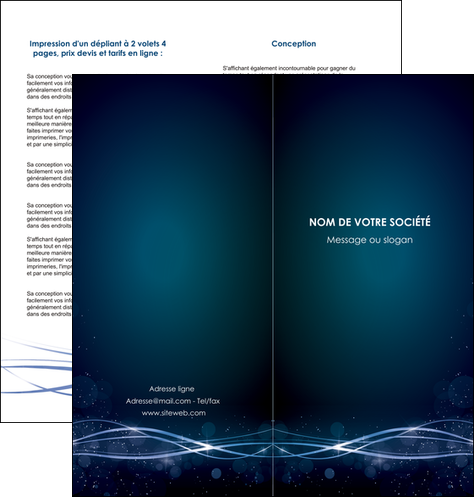 modele en ligne depliant 2 volets  4 pages  fond  bleu couleurs froides structure en bleu MFLUOO72360