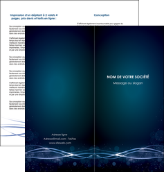 modele en ligne depliant 2 volets  4 pages  fond  bleu couleurs froides structure en bleu MFLUOO72360