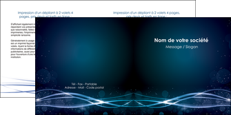 modele depliant 2 volets  4 pages  fond  bleu couleurs froides structure en bleu MFLUOO72362