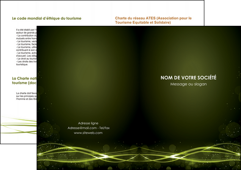 exemple depliant 2 volets  4 pages  fond vert structure en vert abstrait MLGI72390