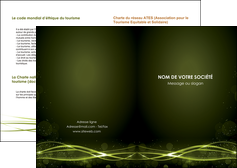 exemple depliant 2 volets  4 pages  fond vert structure en vert abstrait MLGI72390