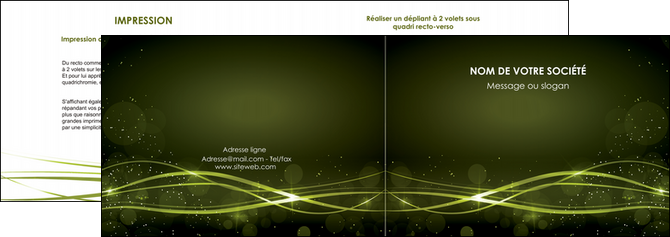 personnaliser modele de depliant 2 volets  4 pages  fond vert structure en vert abstrait MLGI72400