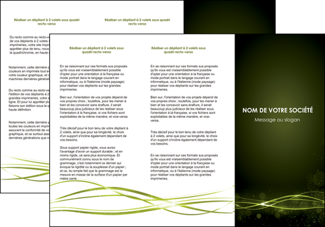imprimer depliant 3 volets  6 pages  fond vert structure en vert abstrait MLGI72410