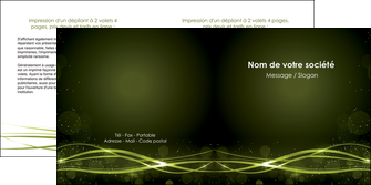 faire depliant 2 volets  4 pages  fond vert structure en vert abstrait MLGI72414