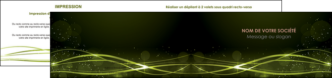 modele depliant 2 volets  4 pages  fond vert structure en vert abstrait MLGI72420