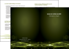 realiser depliant 2 volets  4 pages  fond vert structure en vert abstrait MLGI72424