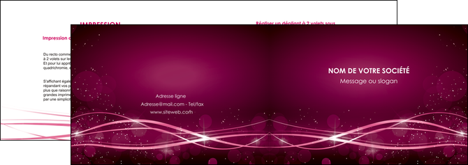 creation graphique en ligne depliant 2 volets  4 pages  rose rose fushia couleur MIDBE72452